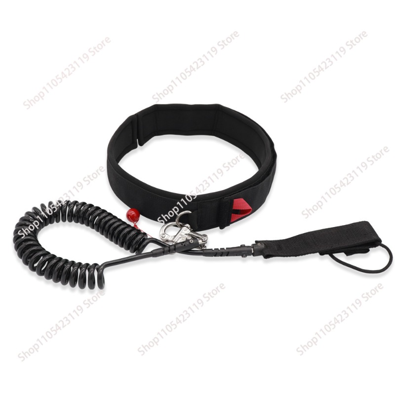 Surfboard Leash Ankle - 調節可能なクイックリリースウエストロープ 10FT ハイドロフォイルサーフウエストベルトコイル状リーシュ ウィングボードロープ サーフボードアクセサリー