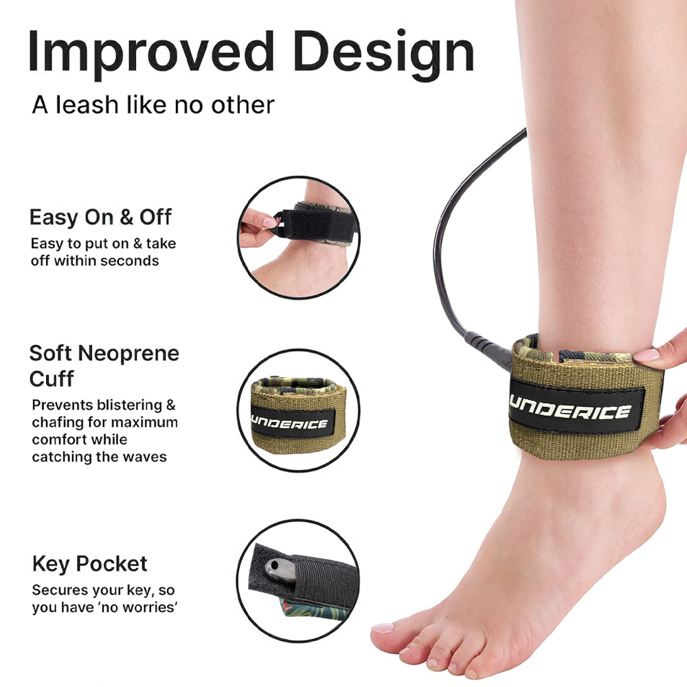 UICE サーフボードリーシュ 6-9フィート SUP アン - Surfboard Leash Ankle のレビューと価格