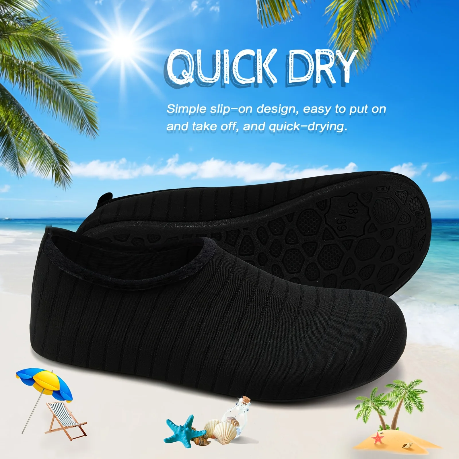 1 ペアウォーターシューズ女性男性裸足靴下滑り止め速乾性ビー - Aquatic Sports Shoes のレビューと価格