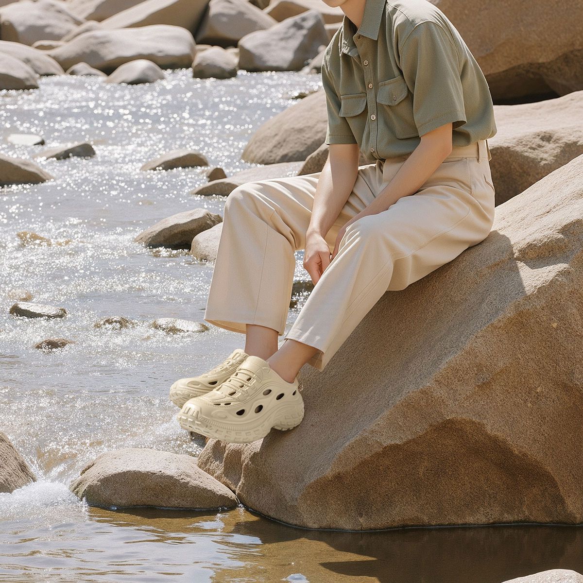 メンズサマークロッグ、アウトドアウェア、ビーチシューズ、滑り - Aquatic Sports Shoes のレビューと価格